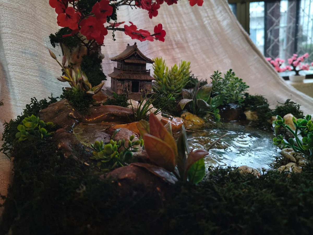 Jardim japonês artesanal do Ateliê Madri3D